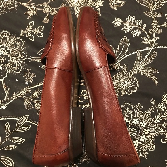 Vintage brown leather woven flats/loafers - Picture 3 of 4